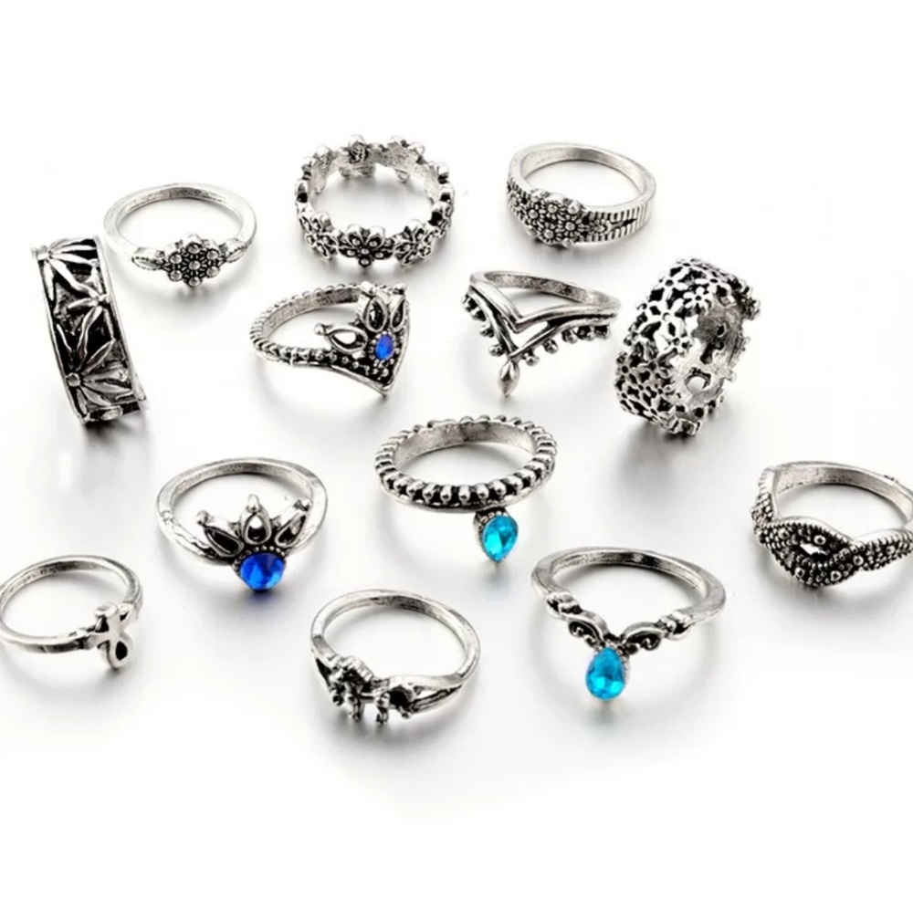 13 Boho Midi Ring set - Picture 2 of 3